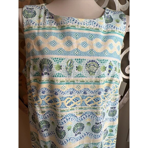 Talbots Dress Size 14 Seashell White Open Bow Back Sleeveless Shift NEW NWT - Picture 2 of 11